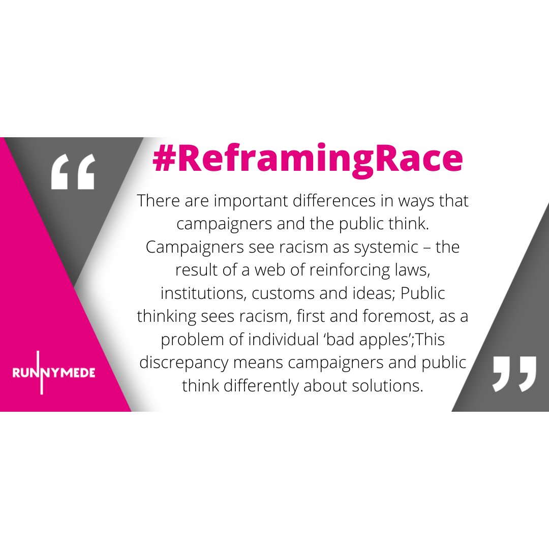 5/5 
The Runnymede Trust and <a href="/V4CE/">Voice4Change England</a> have teamed up to support the research project #ReframingRace.  Throughout this week we will be outlining the project's purpose.

runnymedetrust.org/uploads/images…