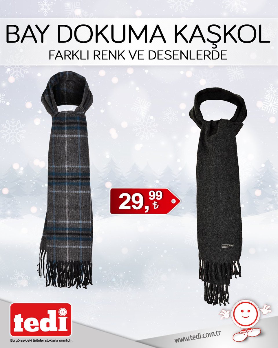 tedidiscount's tweet image. ⭐ Erkekler için dokuma kaşkol modelleri şimdi Tedi’de! :)  #tedi #tedidiscount #akıllıseçim #tediafişürünleri #kaşkol #dokumakaşkol