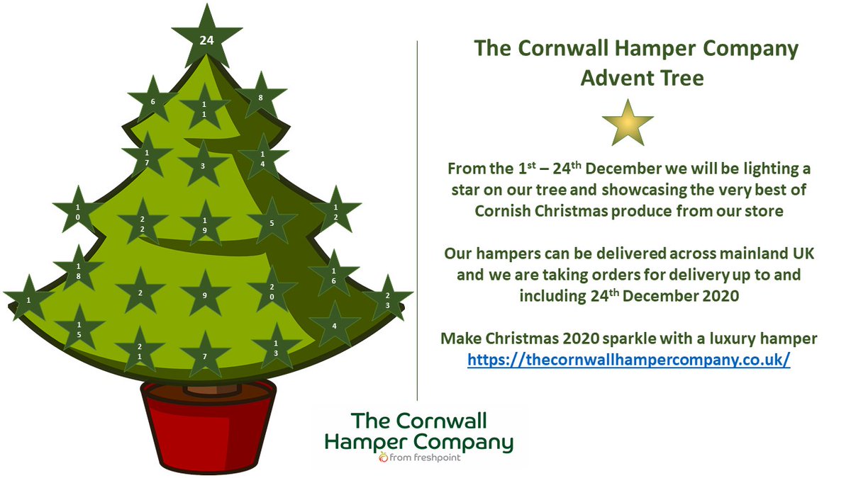 Today we say goodbye to November and tomorrow we jump into December! Join us as we light the stars on our Advent Tree and explore the festive treats we have in store to bring some sparkle to Christmas 2020 ⭐️🎅

thecornwallhampercompany.co.uk

 #christmas2020 #thecornwallhampercompany