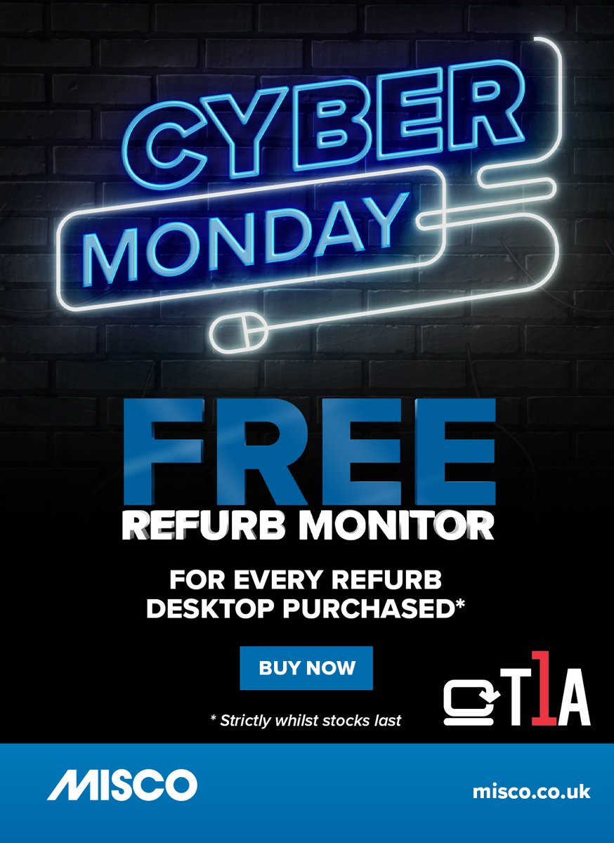 Cyber Monday Offer | Free refurb monitor for every refurb desktop PC purchased - mailchi.mp/misco/do-you-n…