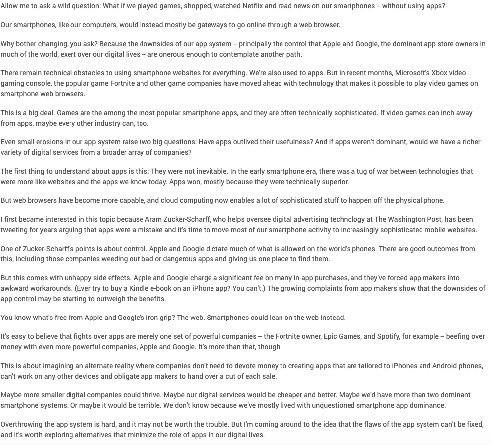 pirateanchovie's tweet image. This: from &quot;Imagining a world without Apps&quot; in today&apos;s New York Times: &quot;Video games are inching away from apps. Maybe every other industry can, too...&quot;

#webFreedom