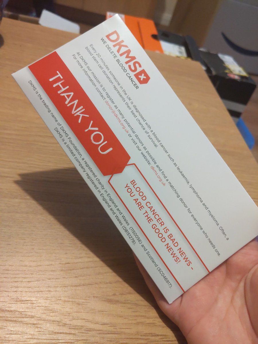 EvoSim_ttv's tweet photo. My swabs arrived today for me to send off to @DKMS_uk to see if I am a match for anyone with blood cancer ❤️

If any of you haven't done this already, PLEASE DO as you could save a life! You can register at the link below!
https://t.co/26v4ihr5Fg

⭐ PLEASE RETWEET ⭐ https://t.co/2076thuN1O
