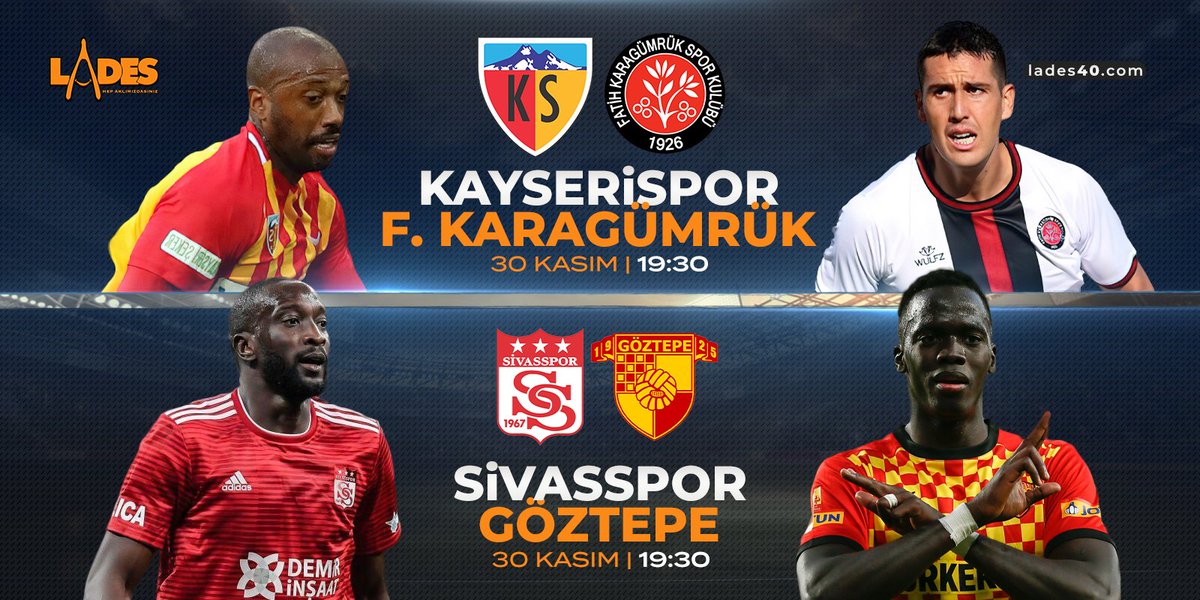 Süper Lig'de Pazartesi futbol heyecanı devam ediyor.
19:30 Kayserispor - Karagümrük
19:30 Sivasspor - Göztepe
Günün maçlarına bahis almak için; https://t.co/OXXB8hyEMs / https://t.co/1bFDSfEvRf https://t.co/nNzpiVhfEV