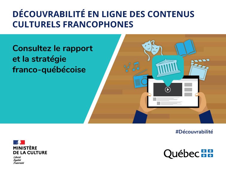 NathalieRoyPres's tweet photo. Je suis fière de dévoiler la stratégie commune franco-québécoise de découvrabilité des contenus numériques avec @R_Bachelot. 

Celle-ci permettra à terme aux artistes québécois et français d'élargir leur portée à l'international.

Pour en savoir plus ➡️ https://t.co/MErzwT1pEf https://t.co/S6bNcfP2Zc