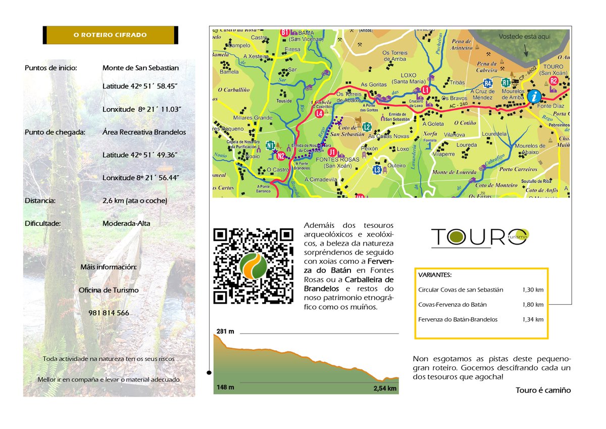TouroTurismo's tweet photo. Seguimos coas pistas do roteiro cifrado grazas a un novo vídeo do sherpa líder de #Touro e un folleto con código QR para non perder ningún dos seus tesouros #touroEcamiño
https://t.co/0sOCJ0nzcr https://t.co/8tUHmzrd2e