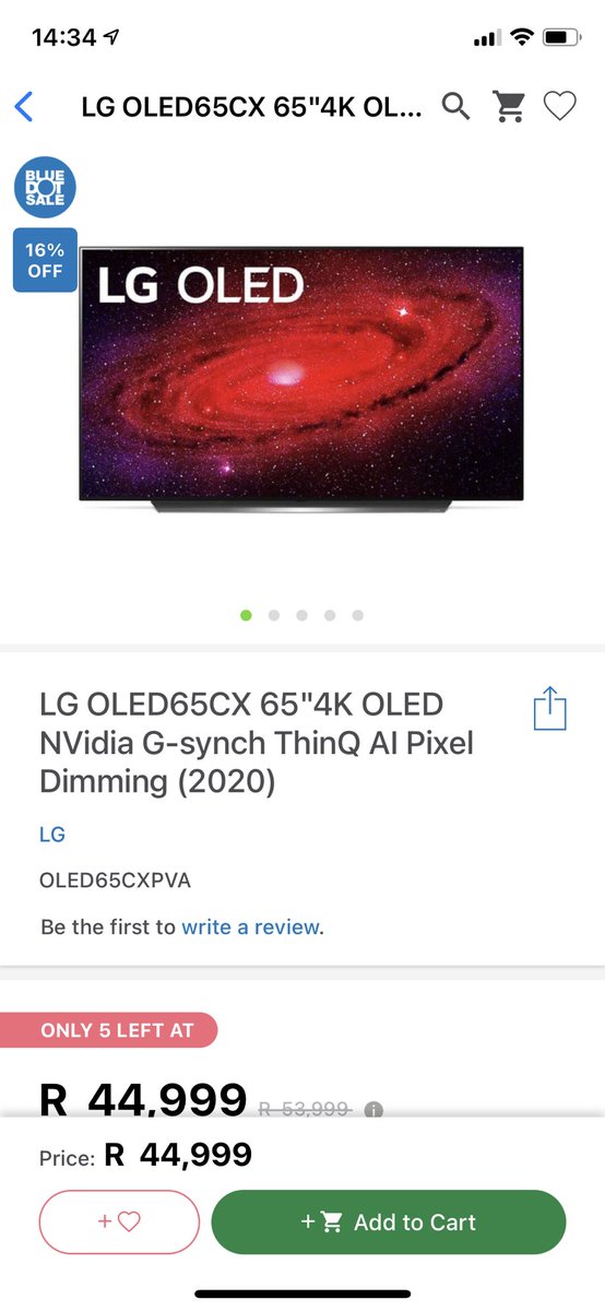 uberclops's tweet photo. @TAKEALOT #TakealotCyberMonday If you’re looking for a new TV get this. Once you go OLED there is no going back. https://t.co/0yIq8dTE0d