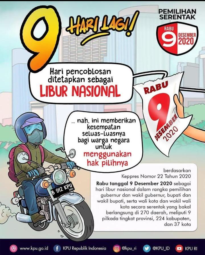 GondelPps's tweet photo. Gunakan Hak Pilihmu dengan baik, pakai masker dan jaga jarak ketika berada di TPS 
#kpumelayani
Jalin Persatuan https://t.co/BMfaDqO9TI