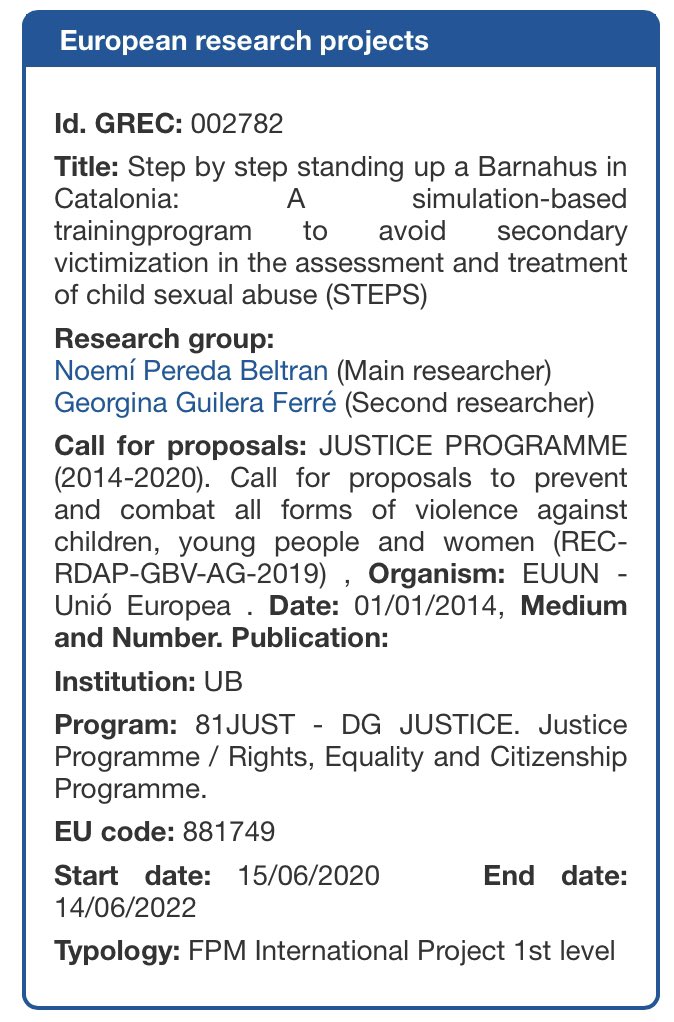 Primer meeting del Projecte STEPS. Cap a una formació de qualitat i basada en l’evidència per als professionals del model Barnahus. L’any 2021 serà l’any de la formació especialitzada en aquest àmbit!

<a href="/SaveChildrenCat/">Save the Children Catalunya</a>