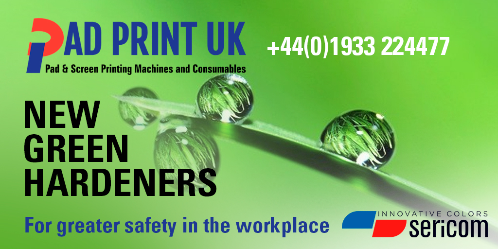 padprintUK's tweet photo. Sericom Italia, in order to ensure a greater safety in the workplace, has introduced new hardeners XFH-N GREEN (screen printing) and 1000H-N GREEN (pad printing) which show a content of free monomer (di-isocyanate) lower than 0.1%. T.01933 224477, visit https://t.co/LdhXSZLufw https://t.co/3xEluBvDQX