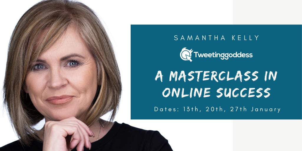 Tweetinggoddess's tweet image. A Masterclass in online success! Get ready for 2021! #Business 
Includes:
1.Twitter 
2.Linkedin
3.Content Creation - What works, how to stand out from the rest.
4. How to create a webinar 
5. Scheduling tools 
Book now eventbrite.ie/e/masterclass-…