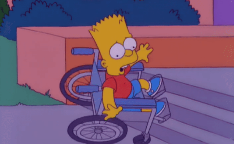 Bart se rompe el coxis y utiliza una silla de ruedas para su movilidad pero...
