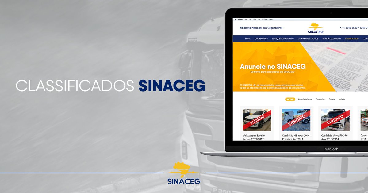 Aproveitando o #CyberMonday, dê uma passadinha no setor de Classificados do nosso site: sinaceg.com.br/classificados/. Vantagens exclusivas somente para sindicalizados SINACEG.  

#sinaceg #caminhao #cegonheiros #sp #estrada