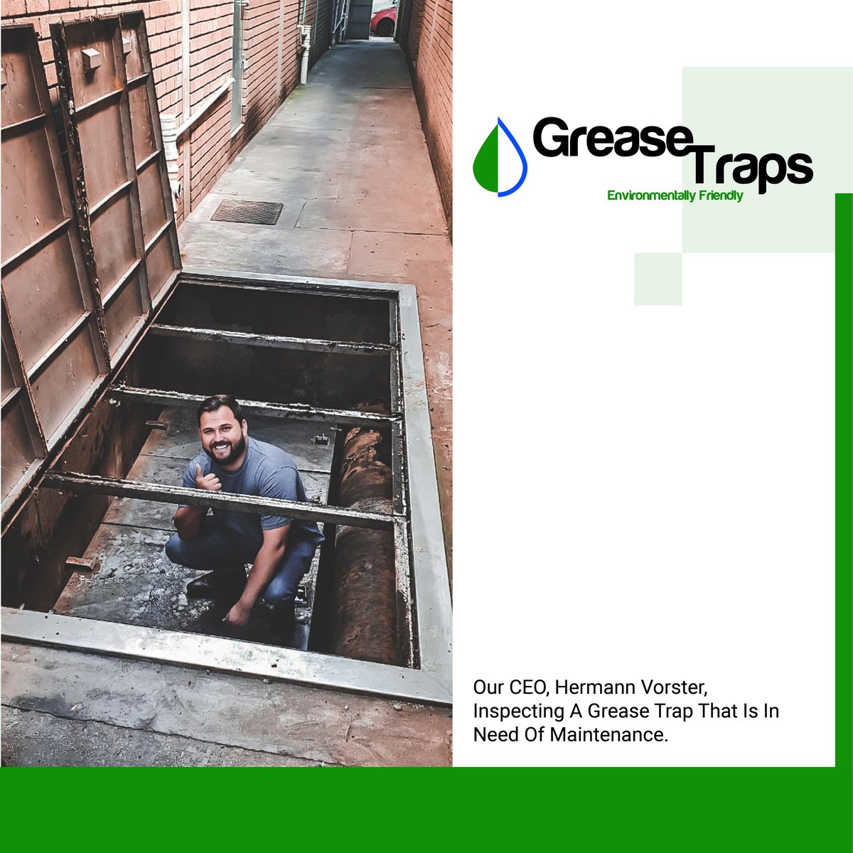 GreaseTraps_SA's tweet image. Our CEO, Hermann Vorster, inspecting a grease trap that’s in need of maintenance.⁣
⁣
For grease trap maintenance, give us a call on +27 11 025 6770⁣
⁣
#maintenancematters #maintenanceplumber #greasetrapsolutions #greasetraps #greasetrapssa⁣