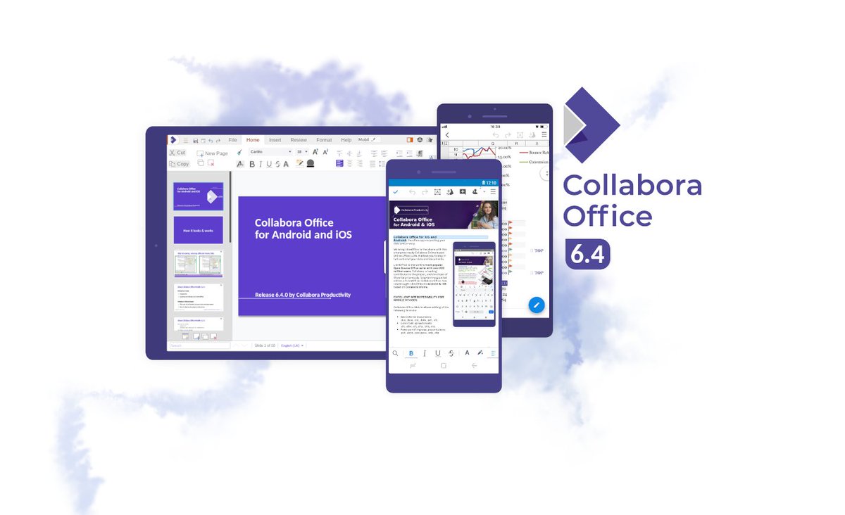Happy to announce Collabora Office 6.4 for #Android, #iOS, #FDroid &amp; #ChromeOS 🌻

A major update with..
👌 NotebookBar UI on tablets
👍 Dark Mode elements on Android
📃 Faster document handling
⌨️ UX improvements on #iOS and #Chromebooks

Serving #privacy
collaboraoffice.com/press-releases…