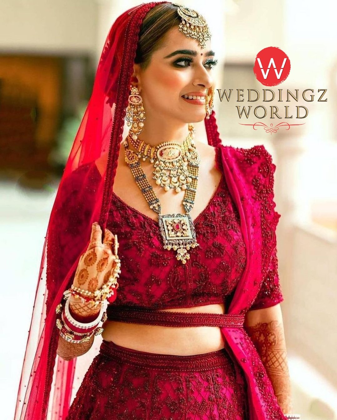 Designer Red Bridal Lehenga Dress for Indian Bridal Wear – Nameera by Farooq
