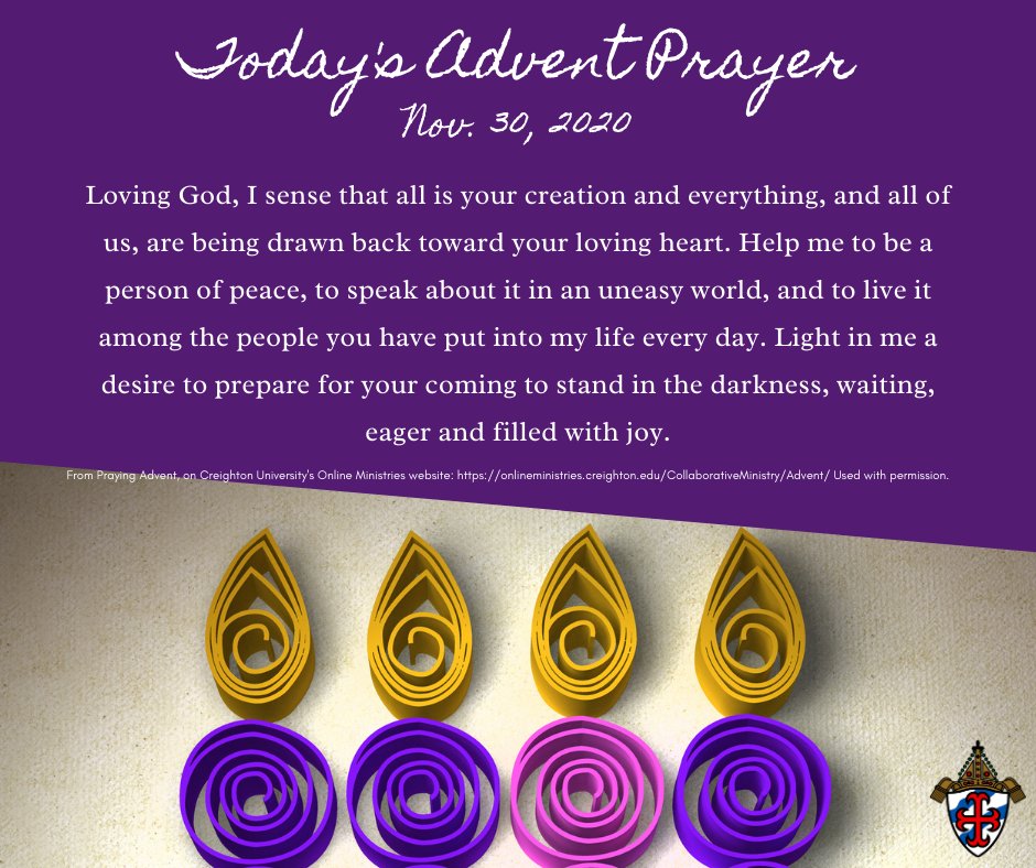GRDiocese's tweet photo. Loving God, I sense that all is your creation, and everything, and all of us, are being drawn back toward your loving heart. https://t.co/fbDk9UEPTw

#Advent #morningprayer #GRDiocese https://t.co/hyevfMxBc1