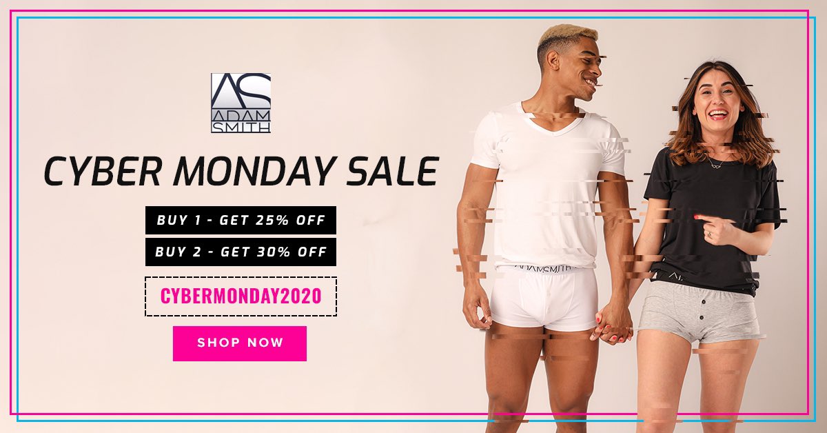 ✨Cyber Monday Sale ✨ Don’t miss our Cyber Monday  Deals!  Up to 30% off.  Discount code: [ CYBER MONDAY2020 ], Hurry up!!!!   #menunderwear #adamsmithunderwear #adamsmithwear #menfashion #luxury #comfy #discount #cybermonday #cybermondaydeals #discountcode