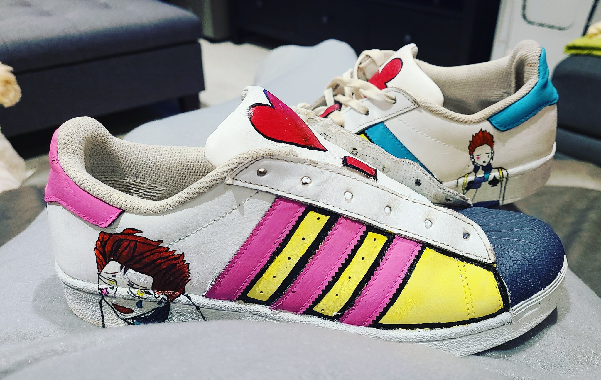 gele Modtager Konsultation Anna Marroquin on X: "When Adidas needs a Hisoka Anime Sneaker.....Alexis  created her own Adidas anime themed sneakers. @adidasCA @adidasoriginals  @MayorAlexis14 #adidas #anime #hisoka #talenteddaughter #artist  https://t.co/05nztbP1Oy" / X