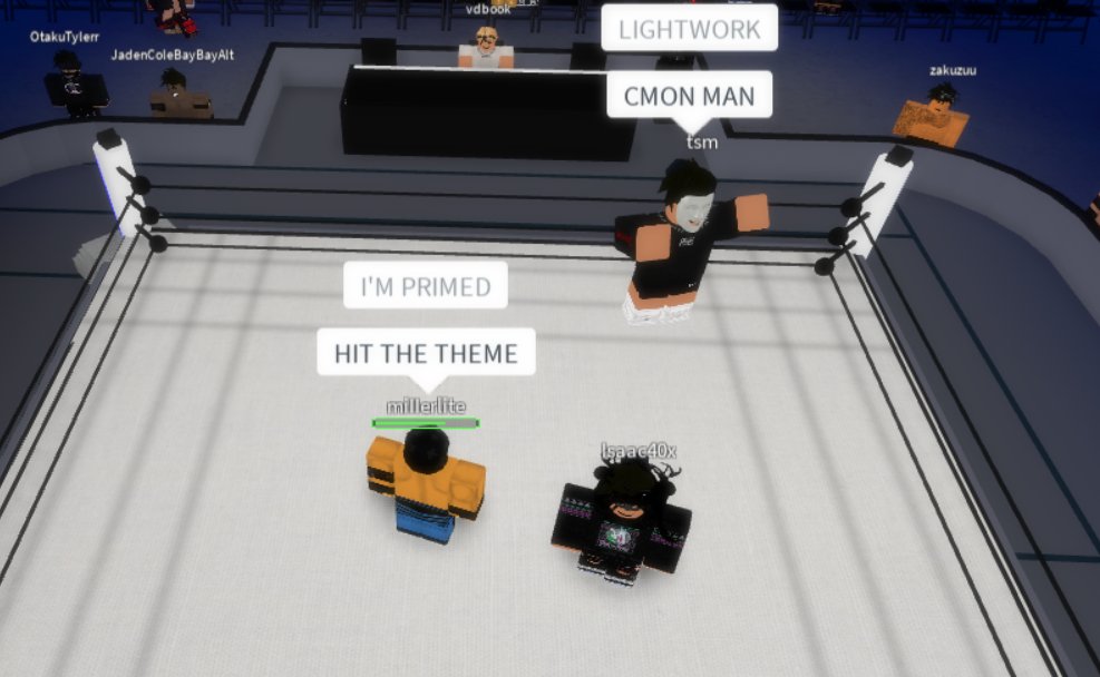 ROBLOXWWE_'s tweet photo. WWE Championship #3 Contendership

@33_dpv vs @SethAxton 

In an entertaining contest, #DPV is able to get past #SethAxton who is known to be a dangerous threat toward the other members in the WWE Locker Room.

But, his theme isn't playing... https://t.co/sgxwTIi3SI