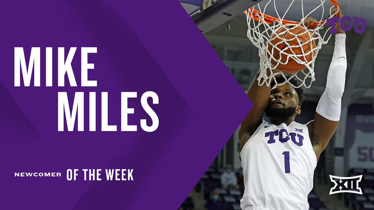 Mike Miles led @TCUBasketball with 1β£3β£ points, 5β£ assists and 3β£ steals in his collegiate debut. It was the most points scored by a TCU freshman in his debut since 2β£0β£1β£6β£.
Miles is the #Big12MBB Newcomer of the Week. https://t.co/9yvFu0cRhm