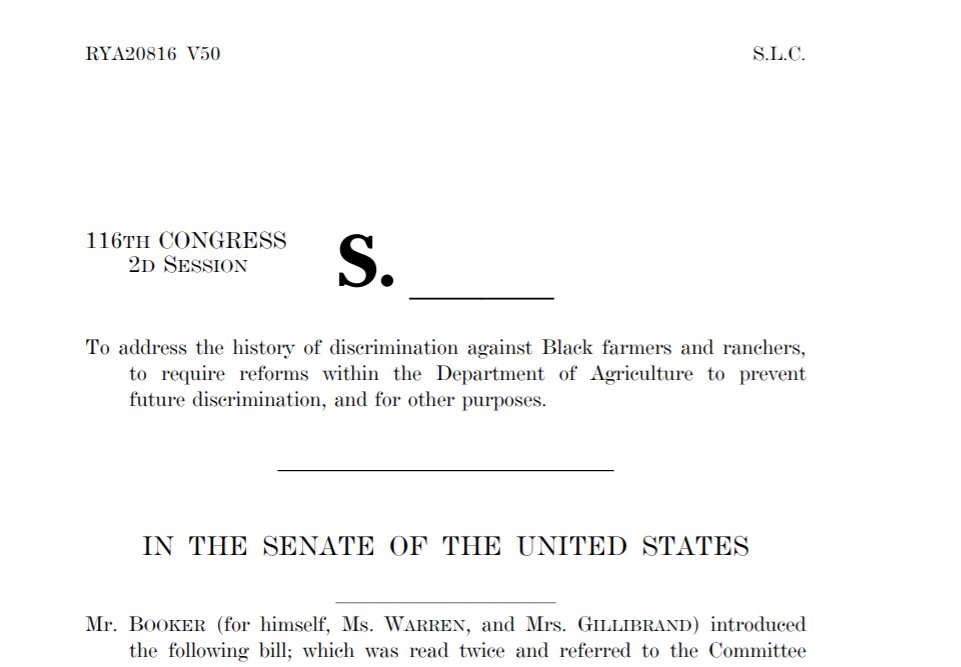 This bill is 🔥🔥🔥🔥

Black farmers exist and contribute, despite all the obstacles.

Love to see it @CoryBooker x @ewarren x @SenGillibrand 

#JusticeforBlackFarmersAct 👩🏾‍🌾👨🏾‍🌾