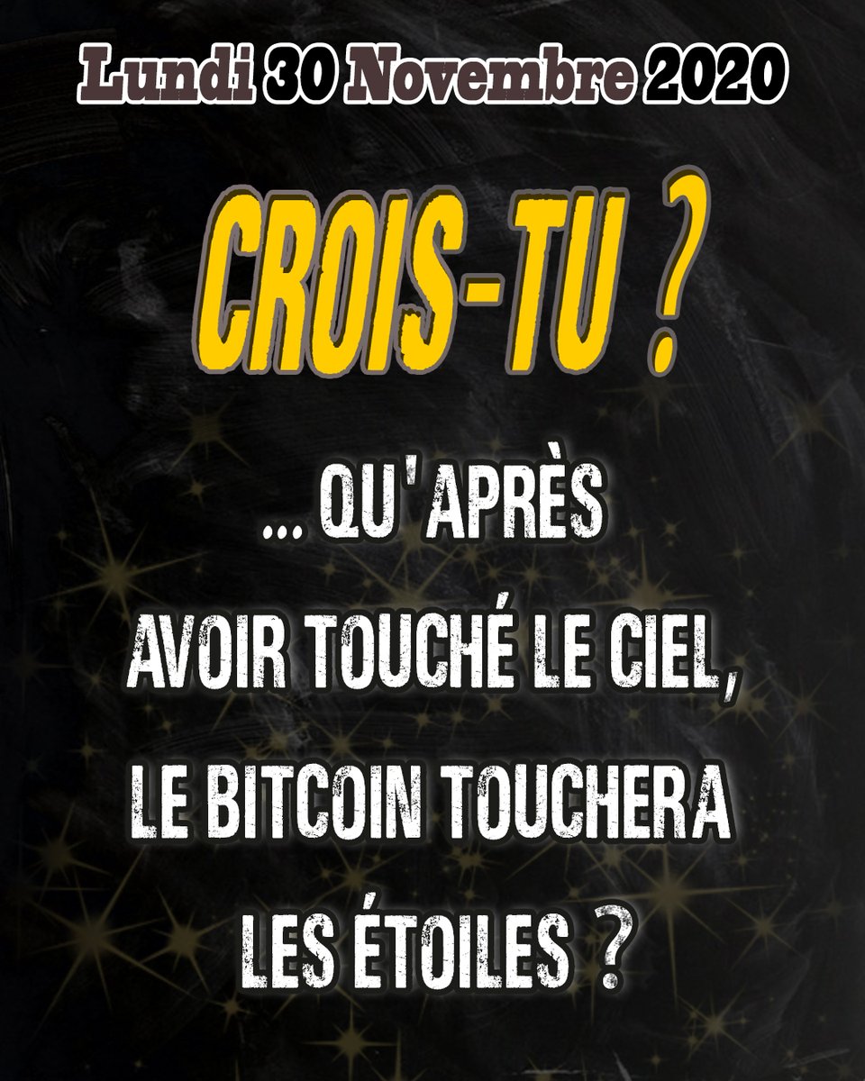 Et toi? Crois-tu qu'après avoir touché le ciel, le #Bitcoin touchera les étoiles?🤔 #monnaie #cryptomonnaie #crypto #cryptomonnaies #BonLundi  #crise #dette #argent #Économie #bourse #CAC40 #DAX #Indices #bourse #croissance #espoir #laguerreestfinie #DAX #DowJones #Nasdaq #bulle