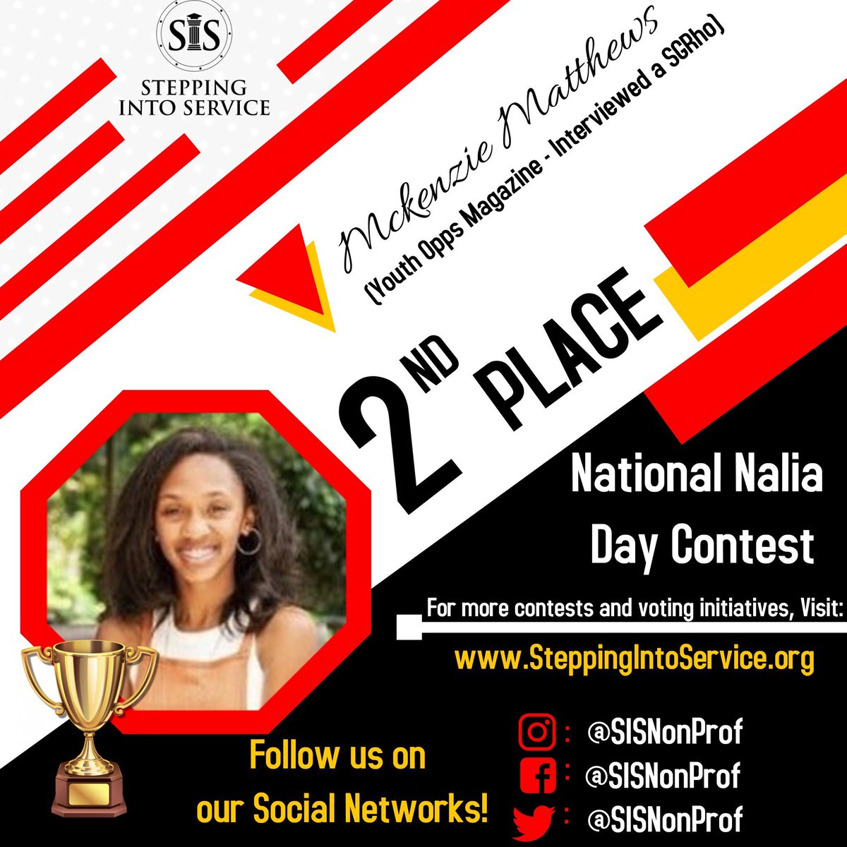 Congratulations to our 2nd Place Winner of the National Nalia Day Contest, McKenzie Matthews!

🎊🎉
.
.
.
#youngleaders #nationalnaliaday #steppingintoservice #strolltothepolls #sigmagammarho