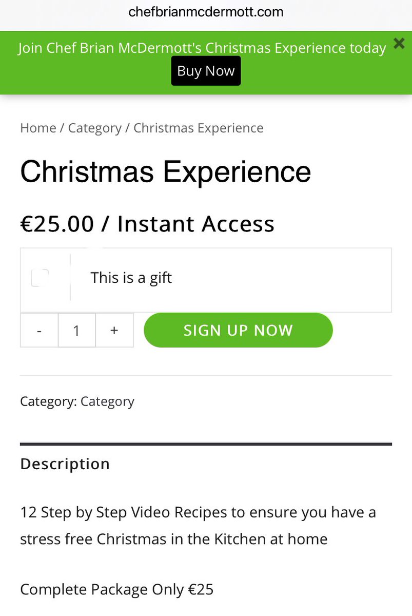 ChefBrianMcD's tweet photo. For those of you wishing to give the #Gift of our #Christmas experience to someone we have today amended the website to allow this feature. Simply tick the #ThisIsAGift box & they will be in seconds watching all 12 video recipes plus pdf of all #recipes https://t.co/Zz2sXzRfcO