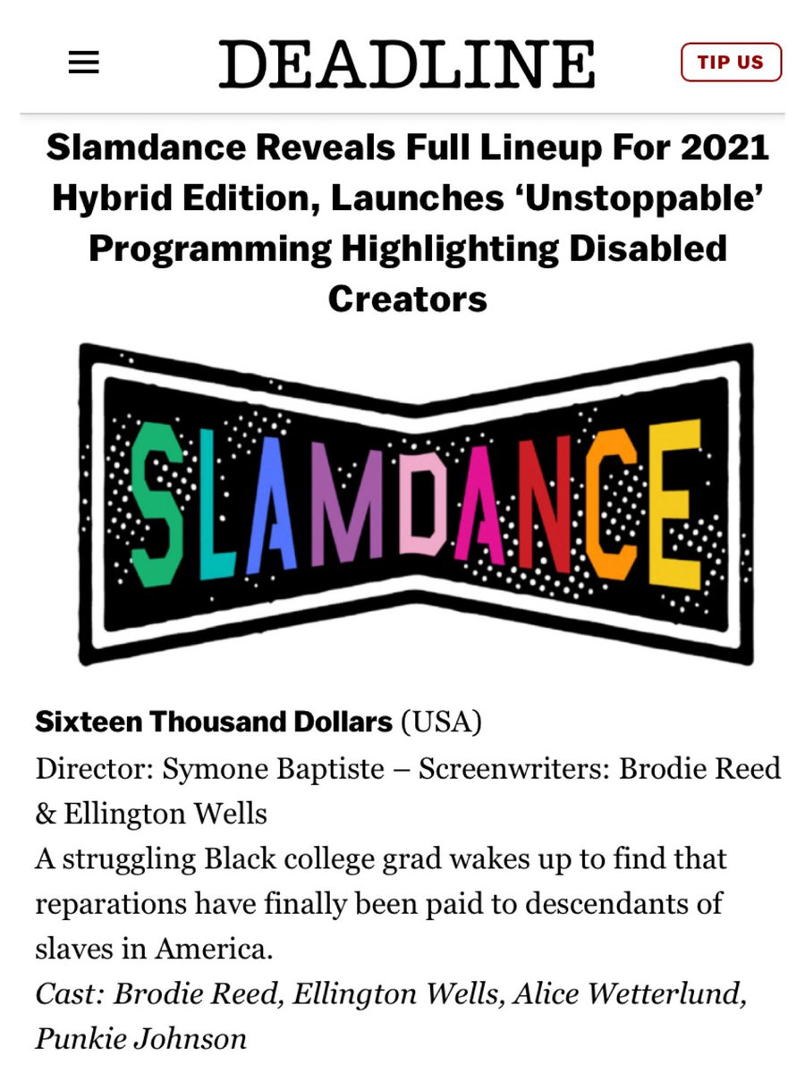 Sixteen Thousand Dollars is headed to <a href="/Slamdance/">Slamdance</a> !!🎉🚀