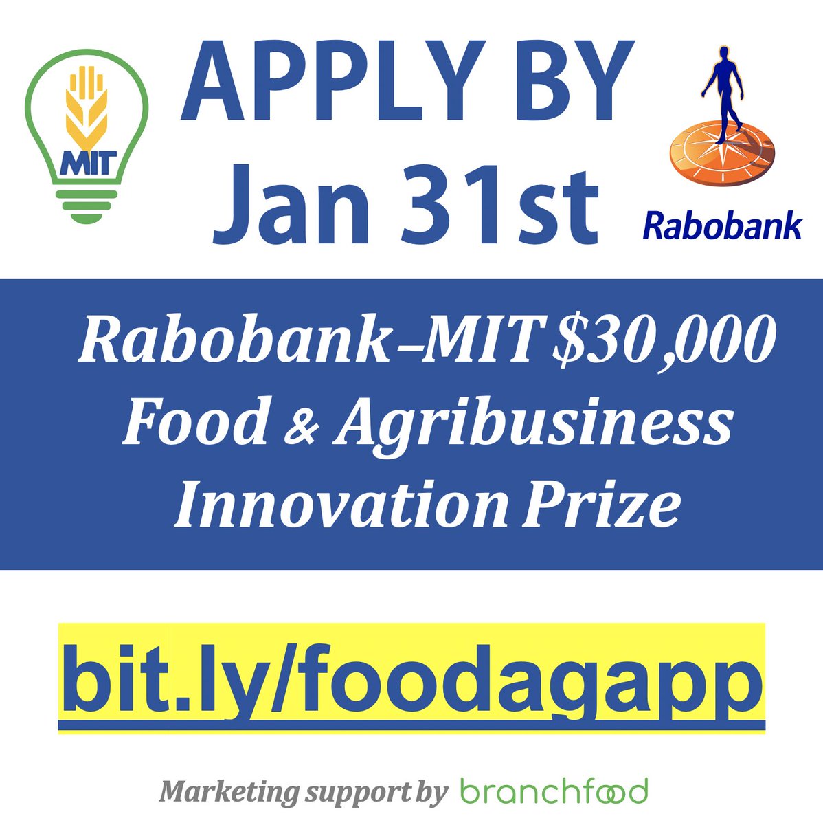 MIT_FAC's tweet image. 📣🌏🌽

Attention student founders in #foodtech and #agtech! @Rabobank &amp;amp; @MIT want to support you with $30K USD +industry mentorship +access to network of food companies! Apply by Jan 31st bit.ly/foodagapp

#Sustainability #FoodSystems @EshipMIT @jwafs_mit @MITSloanSusty