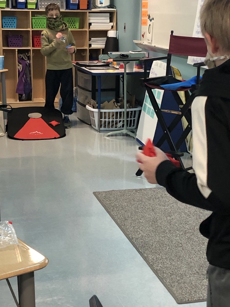 MrsDudda's tweet photo. A little Cornhole during indoor recess!😆 #galluphill360 https://t.co/ZSy2f8X5hb