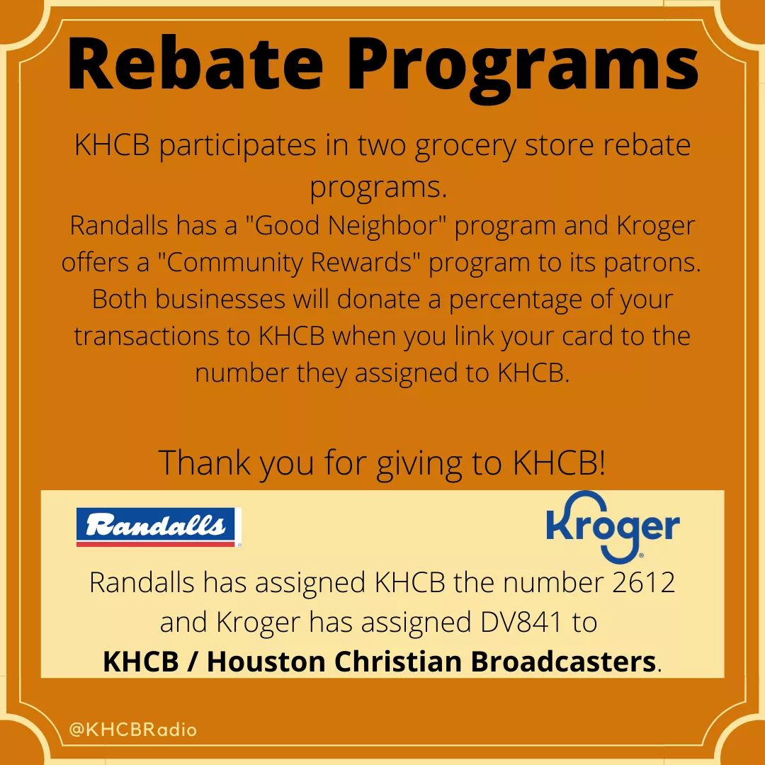 KHCBRadio's tweet image. Did you know your weekly or holiday shopping could contribute to the spread of the Gospel? #rebateprogram #rebate #program #KHCBRadio #MondayMorning #MondayWisdom #MondayMotivation #MondayThoughts #MondayVibes #MondayMood