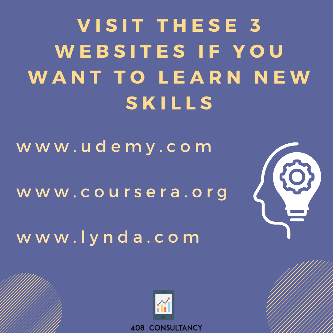 408Consultancy's tweet photo. Learning new skills is essential to advancing your career. 

Visit these 3 websites if you want to learn new skills!

#onlinelearning #highpayingskills #improveyourskills #skills #learningskills #skilldevelopment  #408consultancy #jobsearch #opentowork #job #jobtips https://t.co/RWpV1StLh4