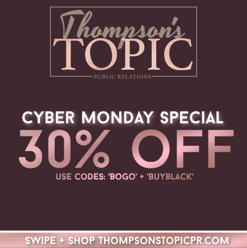 ttopicpr's tweet photo. [CYBER MONDAY] Our services are up to 30% off with the code "BUYBLACK" + we're offering a BOGO sale under our 'Shop with Us' Tab with the code "BOGO". Offer Valid Until Monday November 30, 2020 at 11:59pm EST. Visit us on Instagram to shop more Black Owned Brands and Businesses! https://t.co/p8lRFRokrG