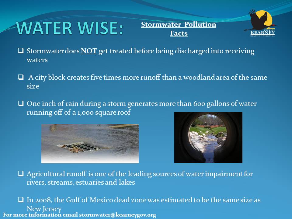 Daniel Lillis (@kearneyswmp) on Twitter photo According to the EPA, "Stormwater" is rainwater or melted snow that runs off streets, lawns and other sites. <a href="/CityofKearney/">City of Kearney, NE</a> <a href="/NeFSMA/">NeFSMA</a> <a href="/FHUEngineering/">Felsburg Holt & Ullevig</a> <a href="/KearneyHub/">Kearney Hub</a> <a href="/NTVNEWS/">NTV News</a> <a href="/UNLExtension/">Nebraska Extension</a> <a href="/OmahaStormwater/">Omaha Stormwater</a> <a href="/1340KGFW/">1340 KGFW</a> <a href="/NebrWaterCenter/">Nebr. Water Center</a> <a href="/WEForg/">Water Environment Federation</a> According to the EPA, "Stormwater" is rainwater or melted snow that runs off streets, lawns and other sites. <a href="/CityofKearney/">City of Kearney, NE</a> <a href="/NeFSMA/">NeFSMA</a> <a href="/FHUEngineering/">Felsburg Holt & Ullevig</a> <a href="/KearneyHub/">Kearney Hub</a> <a href="/NTVNEWS/">NTV News</a> <a href="/UNLExtension/">Nebraska Extension</a> <a href="/OmahaStormwater/">Omaha Stormwater</a> <a href="/1340KGFW/">1340 KGFW</a> <a href="/NebrWaterCenter/">Nebr. Water Center</a> <a href="/WEForg/">Water Environment Federation</a>