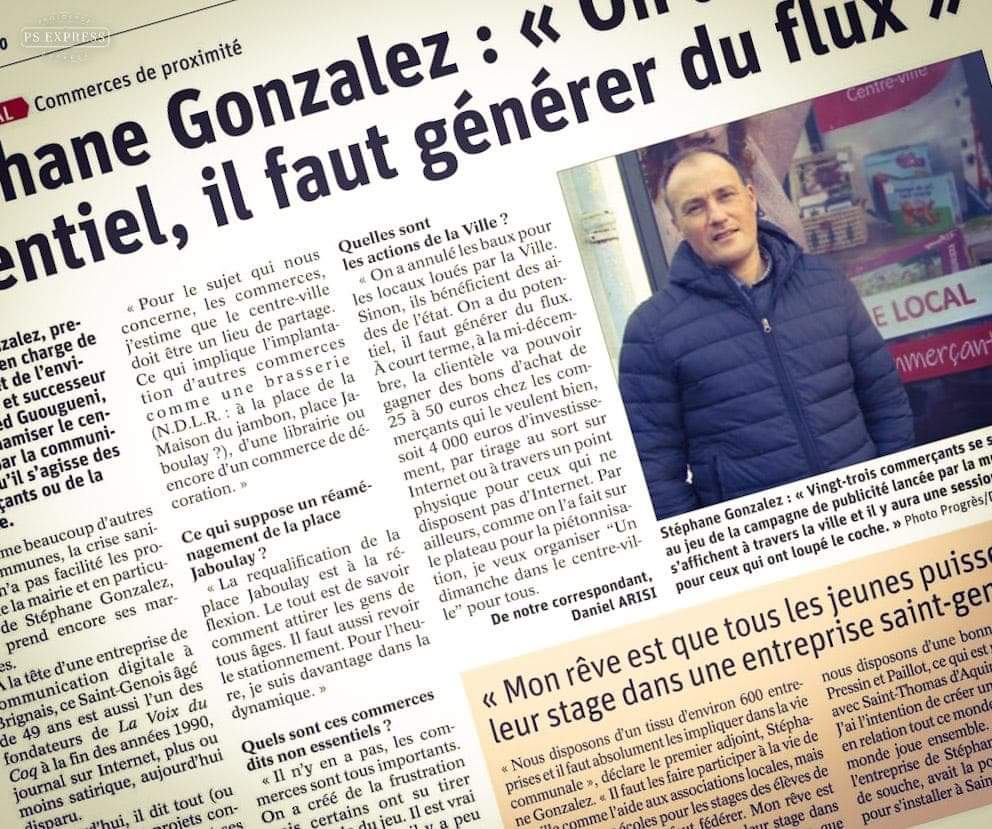 marymillet69's tweet photo. Notre soutien au commerce local @st_genis_laval souligné par @leprogreslyon . Merci @omaha_stephane pour la mise en œuvre du #agirlocal, #penserglobal https://t.co/ut3CUdEP1K