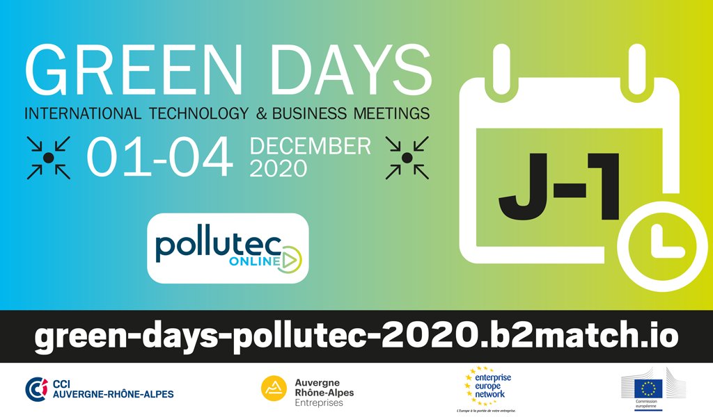 een_raa's tweet photo. J-1 avant les GREEN DAYS @Pollutec🌱

Plus de 1200 professionnels issus de 66 pays se sont inscrits et 3176 rdv sont organisés ! Rendez-vous du 1er au 4 Dec  pour 4 jours de rdv B2B, de conférences, de rdv d'expert et de networking 👥

Programme complet👉 https://t.co/Sj2tExT4R2 https://t.co/gsqhPIm4gz
