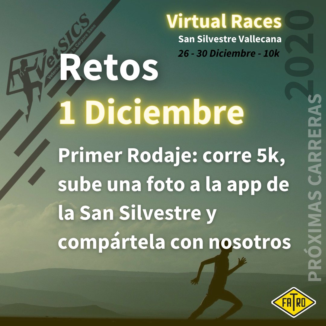 Fatroiberica's tweet photo. Mañana empiezan los retos de la San Silvestre Vallecana, ¿te los vas a perder? Inscríbete hasta el 20 de Diciembre en nuestra web y nosotros nos encargamos del resto. ¡Tu a disfrutar! ¿Eres veterinario y te gusta correr? Eres un #VetSICS https://t.co/RZllGwy1VF