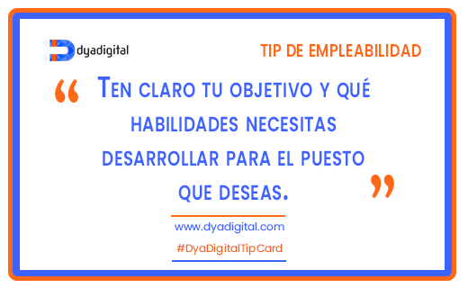 DyaDigital's tweet photo. #DyaDigitalTipCard 👉 #Tip de #empleabilidad
👉Antes de registrarte en una oferta de trabajo ten claro cuál es tu OBJETIVO y si de verdad cuentas con las HABILIDADES requeridas 
#empoweringdigitaltalent #SeleccionDePersonal #RRHH #mentorias #mentoring #coachinglaboral #talento https://t.co/kozPnrJjSN