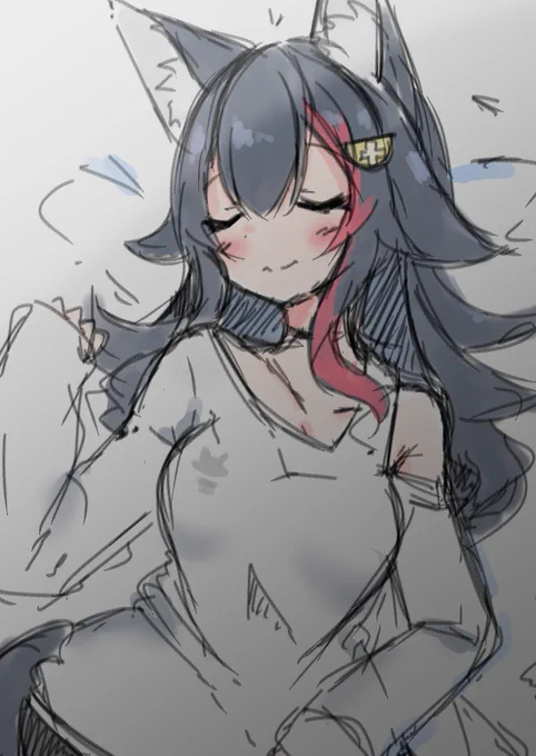 寝
#いいミオの日
#みおーん絵 