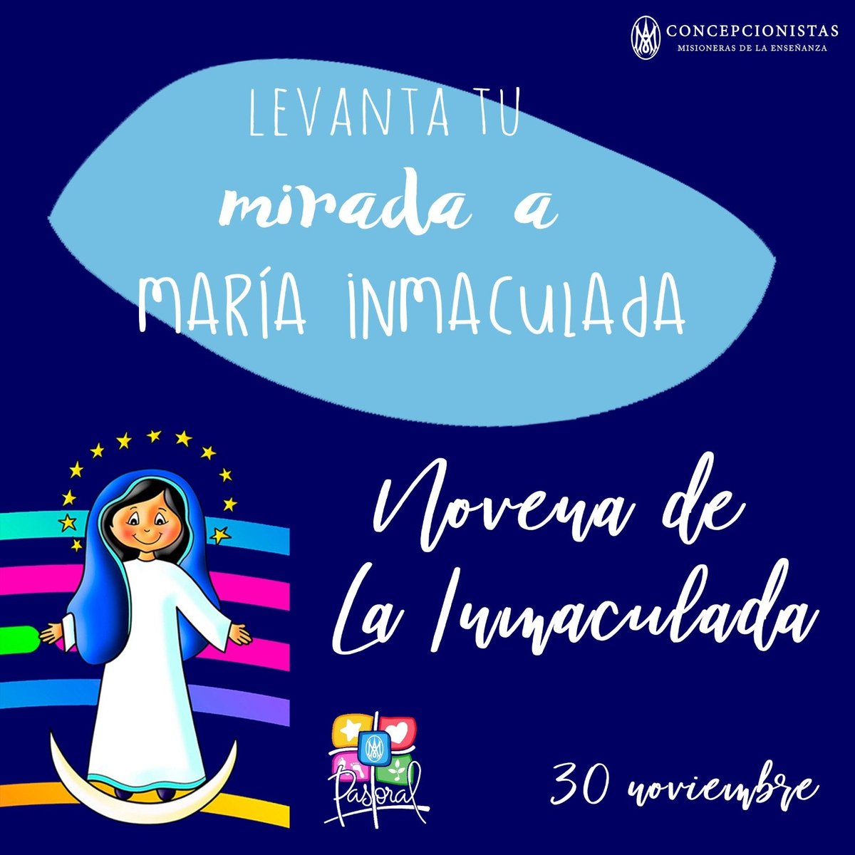 princesaconcep's tweet photo. Hoy empezamos la Novena de la Inmaculada, hasta el día 8 de diciembre. 
Levanta tu mirada a María Inmaculada
#familiaconcepcionista
#colegio
#Uni2
#Concepcionistas https://t.co/mYgfUMEixO