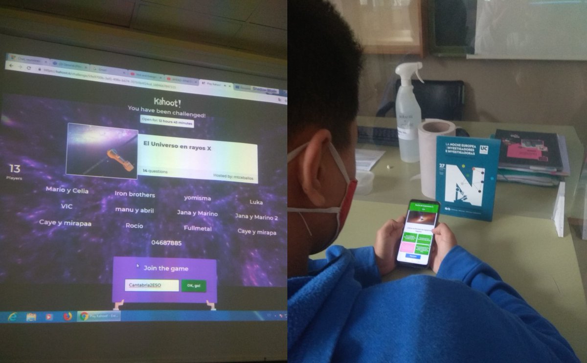 AthenaXobs's tweet photo. Last Friday, high school students learnt about the X-ray Universe with Athena thanks to the initiative of online Kahoot developed by ACO in collaboration with @ahead2020
Thanks for taking part!
#ERN2020 #Europeanresearchersnight @IFCA_CSIC_UC https://t.co/kmKcjegE6y