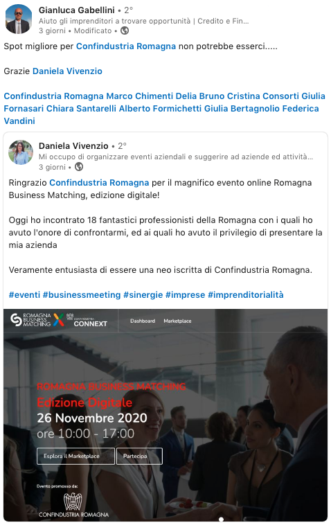 enet_studio's tweet photo. L'edizione territoriale di Connext organizzata da Confindustria Romagna si è svolta in digitale: la nostra piattaforma ha permesso alle aziende di effettuare i b2b pianificati online, attivando room virtuali dove incontrarsi, direttamente all'interno del proprio profilo. https://t.co/MbUxkVCPYe