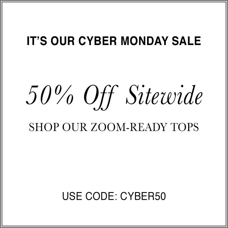 It's our Cyber Monday sale! Use code CYBER50 at beachlunchlounge.com for 50% off our entire collection, including Zoom-ready tops, transitional knits, and comfy loungewear. #cybermonday #bohochic #bohofashion #loungewear
