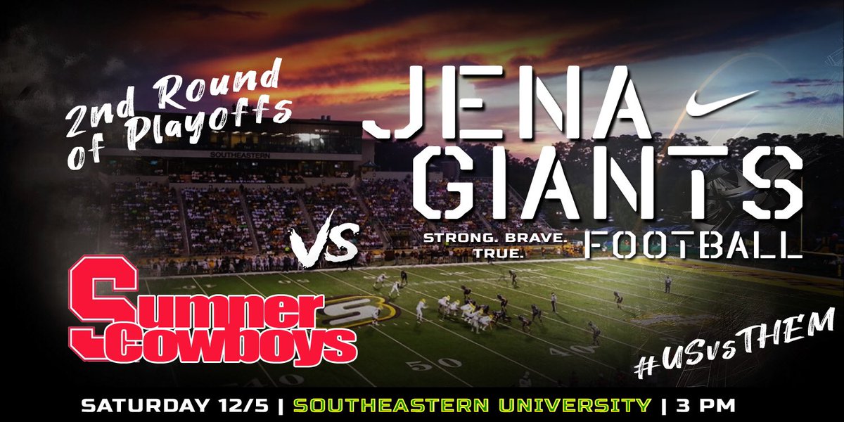 FILL THE STANDS! Only 4 other Giant football teams have played in a game like this. Come watch these guys compete!