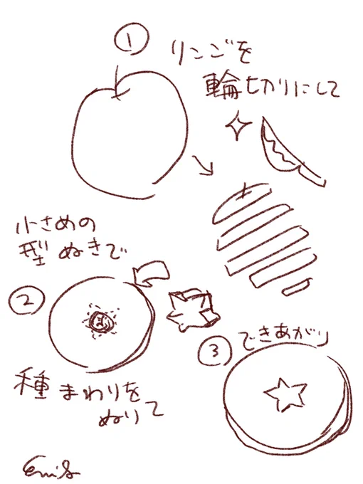 なんか前にこういうアイディア↓をTwitterで知って、実践してみたらいい感じにできたよ〜。???
しまじろうでもらった星形の型抜きがちょうど大きさ的に良かった。
これなら皮を食べるか食べないか本人が選べるし?
試してみてネ⭐️ https://t.co/UkNlga6NKg 