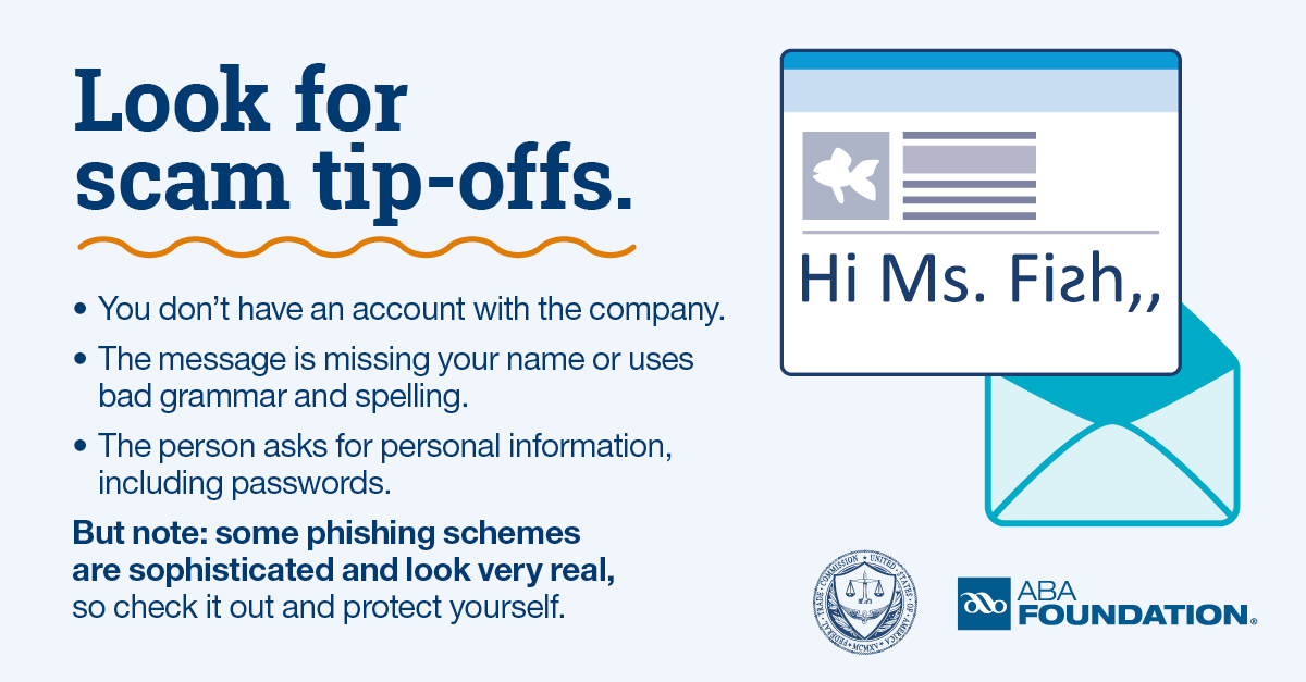 Don't let the #CyberMonday emails in your inbox distract you from spotting the warning signs of a phishing scam. Learn how to tell if an email is legitimate in the ABA Foundation and <a href="/FTC/">FTC</a>'s infographic: bit.ly/2ViWGmK