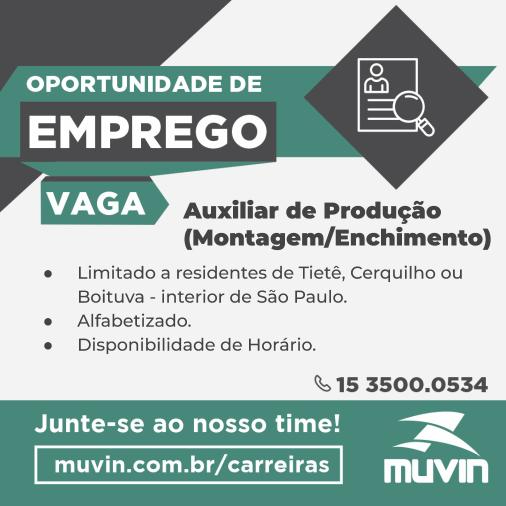 MuvinSports's tweet photo. Estamos com vagas abertas para o cargo de Auxiliar de Produção. Faça parte da nossa equipe!
Os interessados devem cadastrar seu currículo no link a seguir: https://t.co/uk2zz3nAOG https://t.co/iwqyyGsf9u
