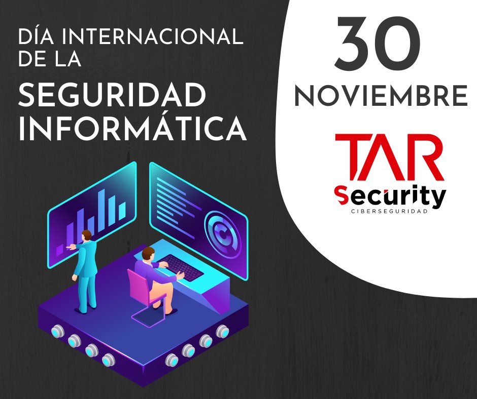 TARsecurity's tweet photo. 🗣 Hoy es el día Internacional de la 🔐 💻 Seguridad Informática, recuerda proteger tu información.
Un saludo a todos los 😎 profesionales que tienen la noble tarea de proteger la información en cada una de sus organizaciones !
#TARSecurity #InformationSecurity https://t.co/F38B0kW1L7