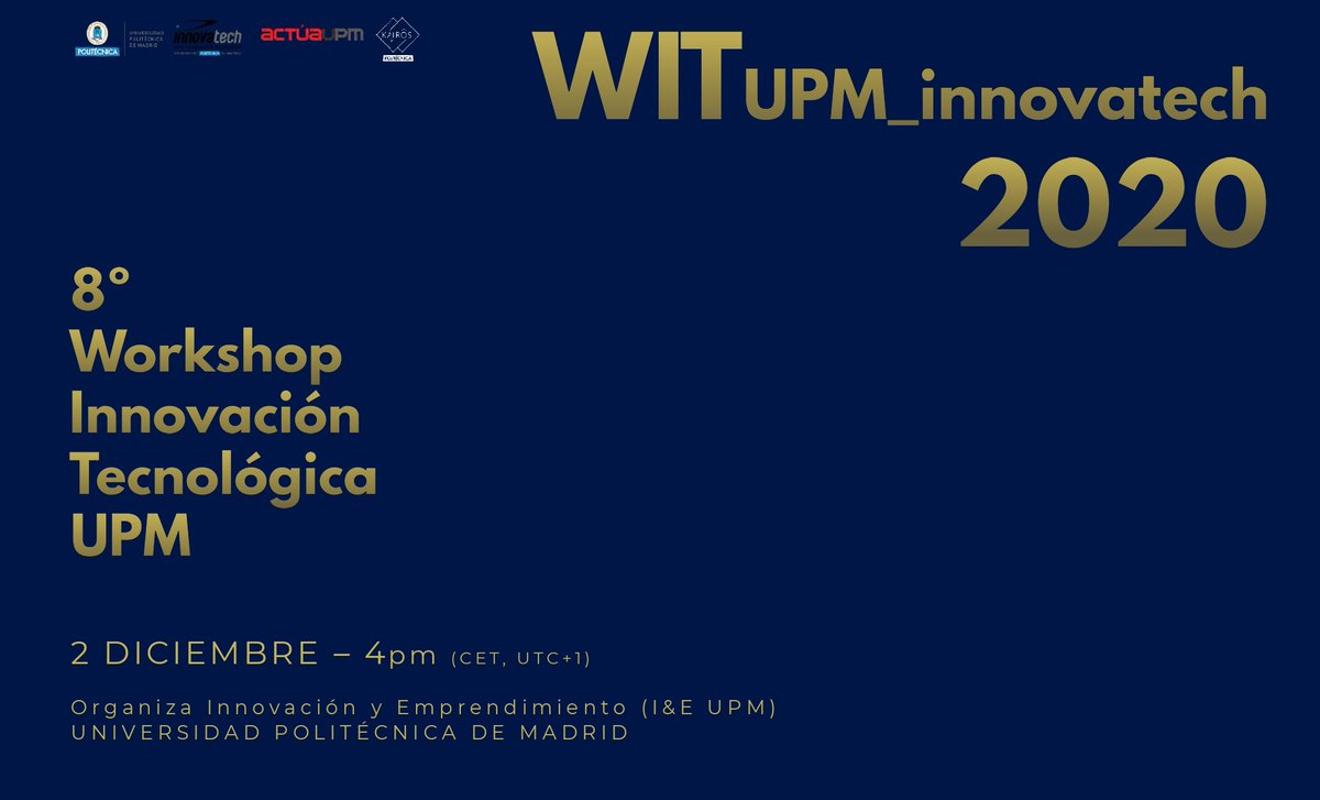 actuaupm's tweet photo. ¿Quieres conocer las tecnologías más innovadoras del 2020? Te esperamos este miércoles en la 8 edición del #WIT @UPMinnovatech y Premios del #2TChallenge Una cita de referencia anual con la #innovación y #tecnología https://t.co/XafuXbPyYI https://t.co/AY8gh6eUgv